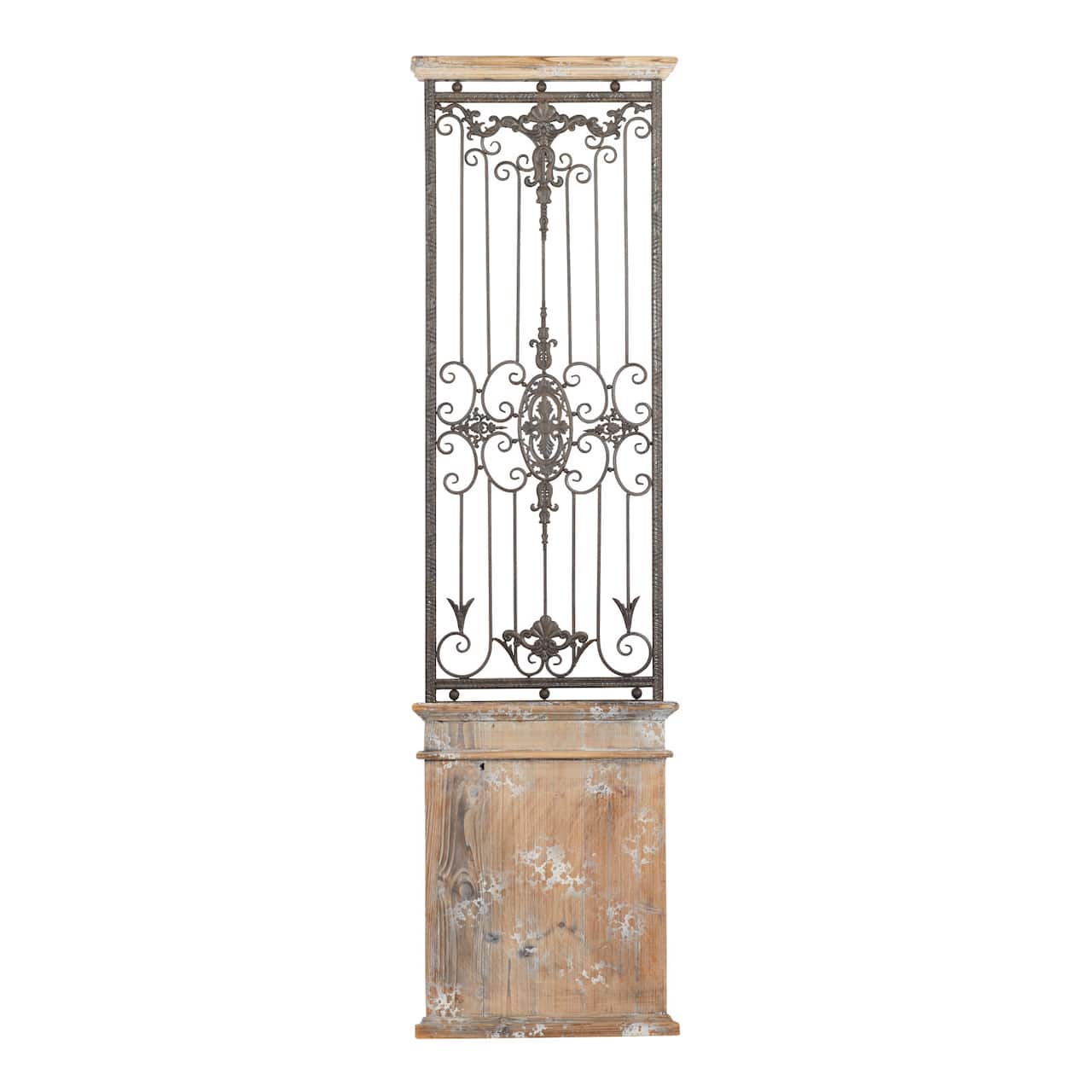 71" Brown Rustic Ornamental Wood & Metal Wall Décor